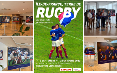 Exposition “Ile-de-France, Terre de Rugby” au siège de la région Ile-de-France à St-Ouen 